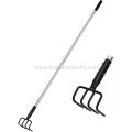Long Hand Cultivator Carbon Steel & Stainless Steel Tiller Cultivator hand Tiller for Digging Loosening Weeding